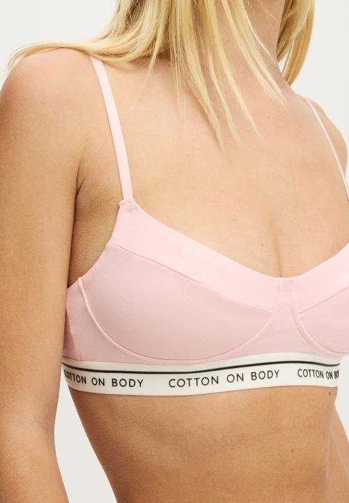 Cotton On - Branded Cotton Balconette Bralette - Blushing Bride