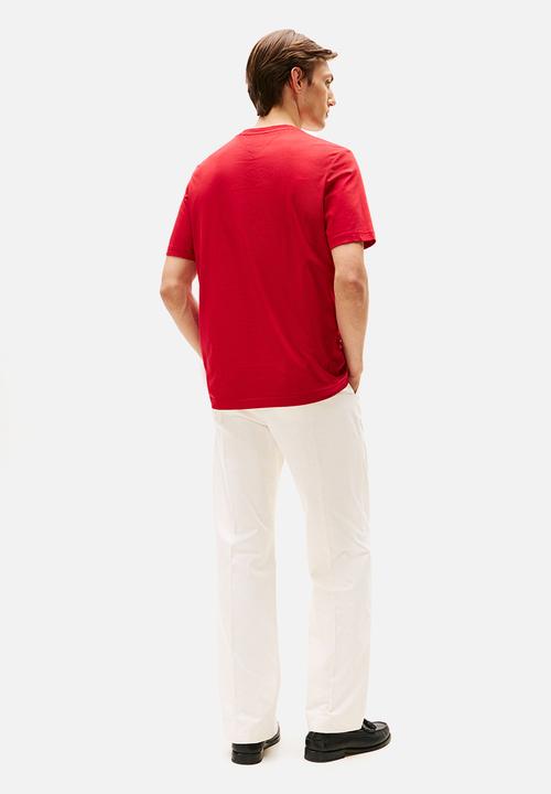 Tommy Hilfiger - Hilfiger Chest Insert Tee - Medium Red