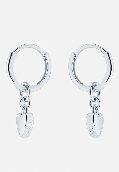 Ted Baker - Harrye tiny heart huggie earrings-silver