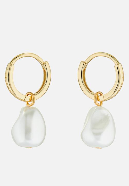 Ted Baker - Periaa pearl huggie earrings - gold
