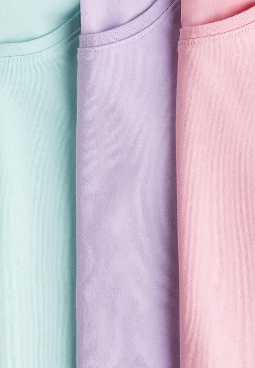 H&M - 3-Pack long-sleeved tops - pink/light purple/mint green