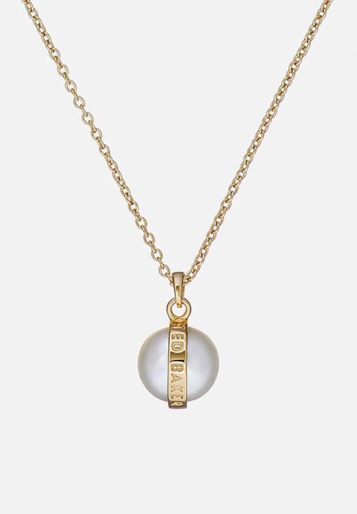 Ted Baker - Perreti logo pearl pendant necklace-gold