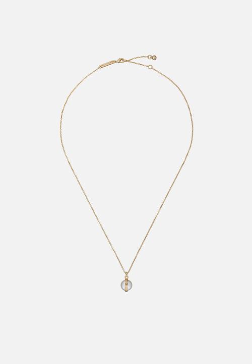 Ted Baker - Perreti logo pearl pendant necklace-gold