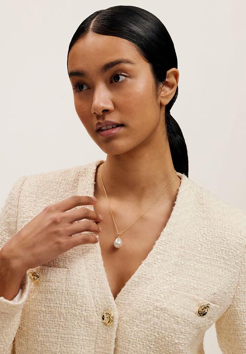 Ted Baker - Parmlia pearl drop pendant necklace-gold