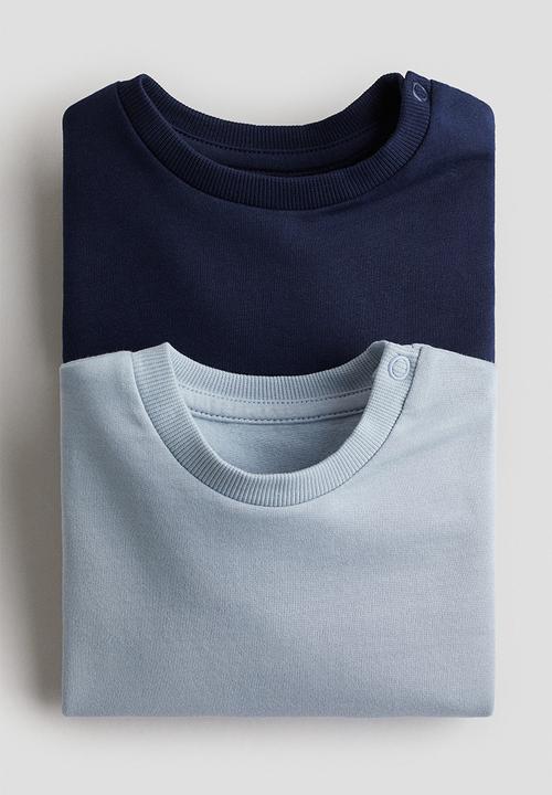 H&M - 2-Pack cotton sweatshirts - navy blue & light blue