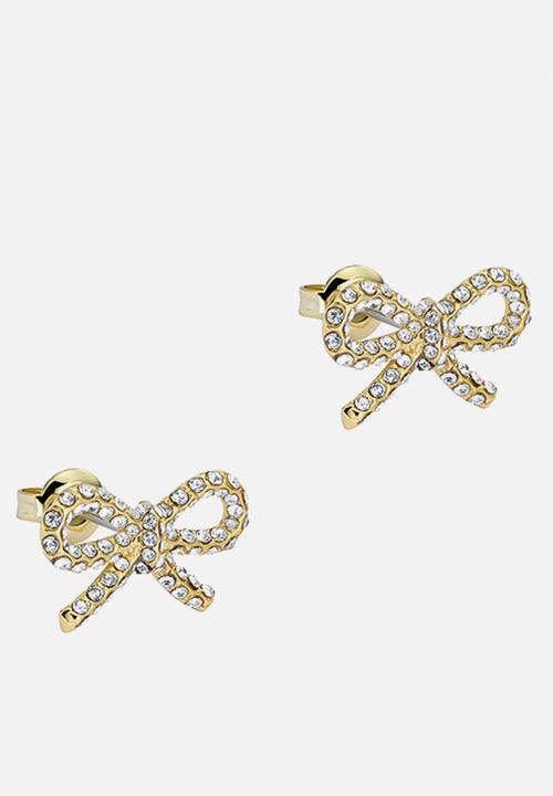 Ted Baker - Ribecca crystal ribbon bow stud earrings - gold