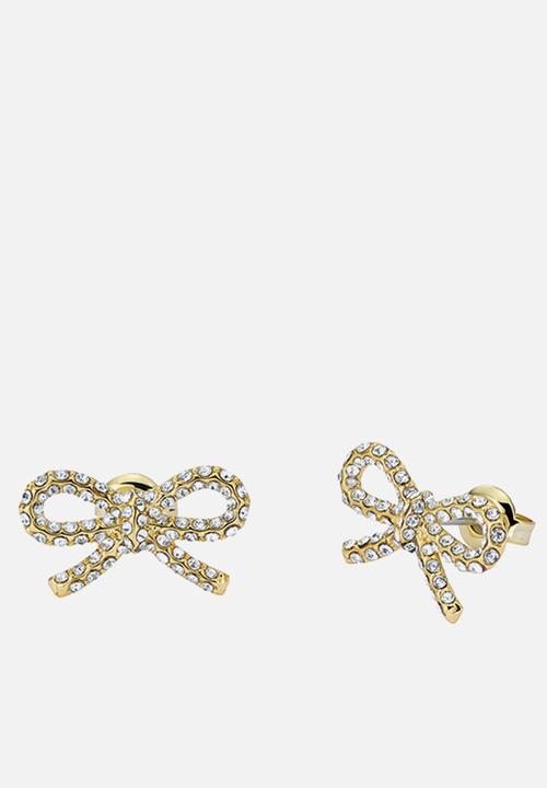 Ted Baker - Ribecca crystal ribbon bow stud earrings - gold
