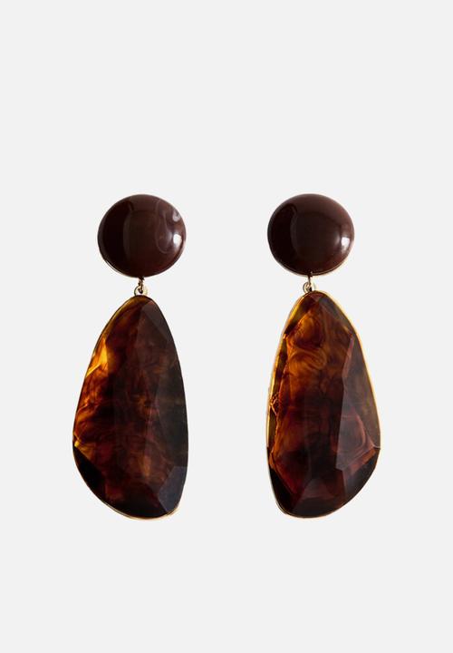 MANGO - Nekane earrings - brown