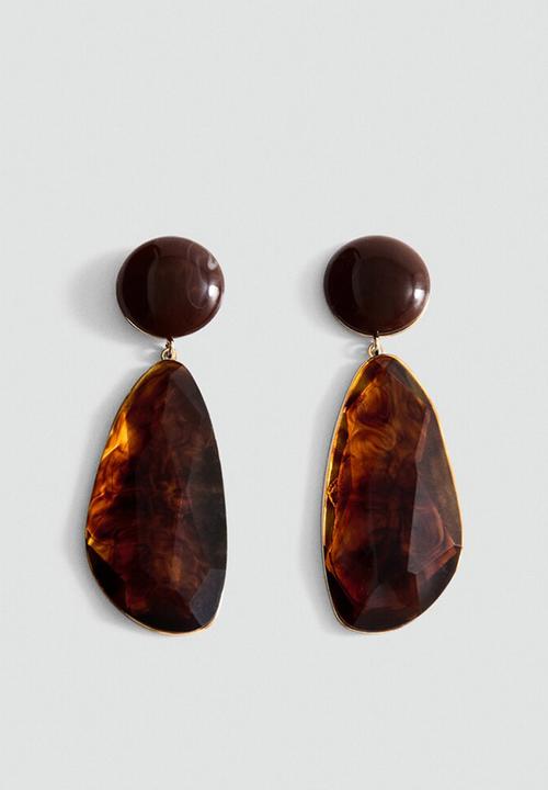 MANGO - Nekane earrings - brown