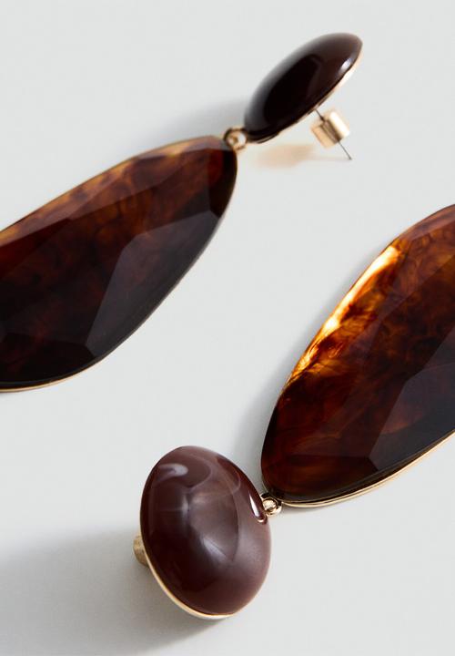 MANGO - Nekane earrings - brown