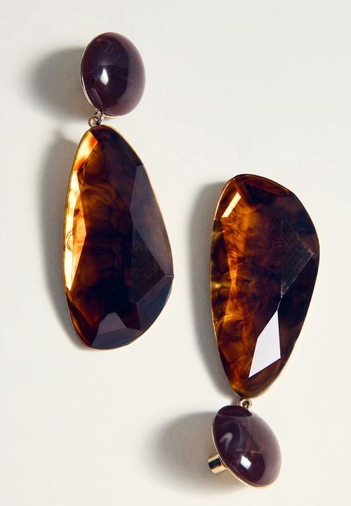 MANGO - Nekane earrings - brown