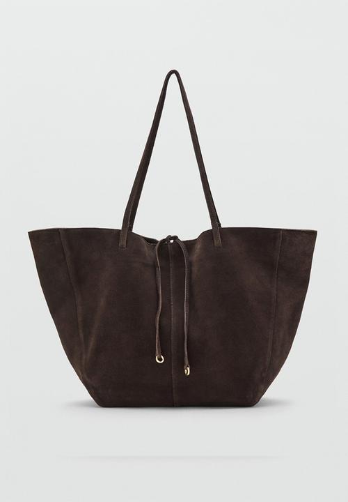 MANGO - Mandri tote bag - dark brown