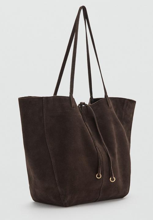 MANGO - Mandri tote bag - dark brown