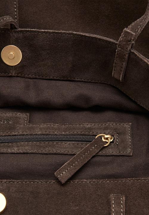 MANGO - Mandri tote bag - dark brown