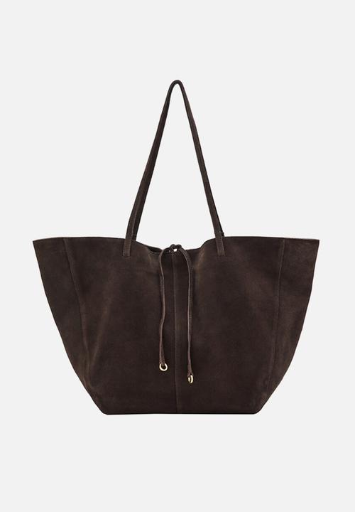 MANGO - Mandri tote bag - dark brown