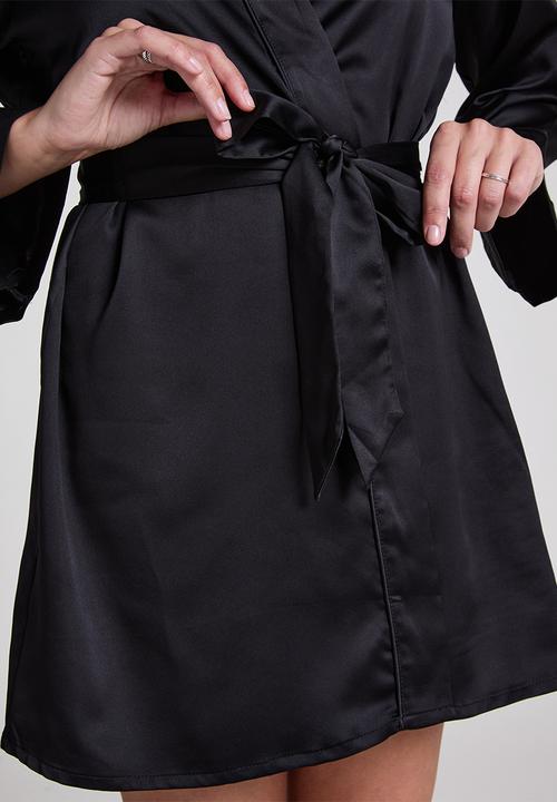 Hunkemoller - Kimono satin - black