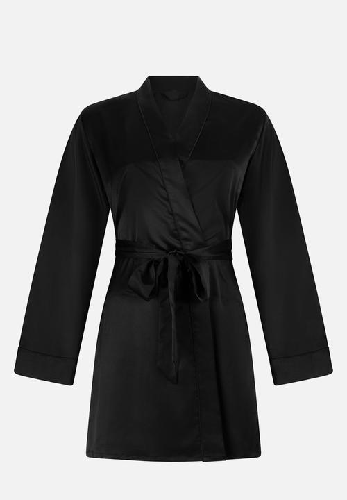 Hunkemoller - Kimono satin - black