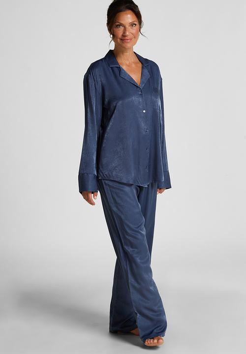 Hunkemoller - Jacket ls satin ayla - blue
