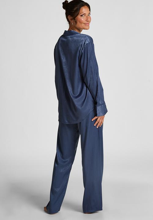 Hunkemoller - Jacket ls satin ayla - blue