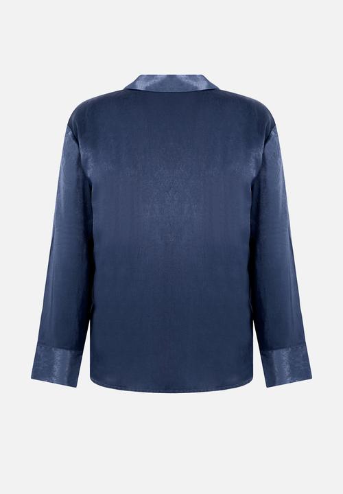 Hunkemoller - Jacket ls satin ayla - blue