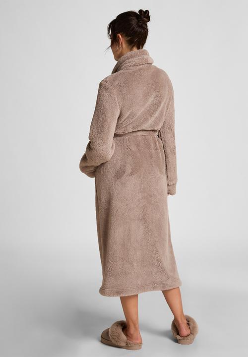 Hunkemoller - Robe long fluffy fleece - tan