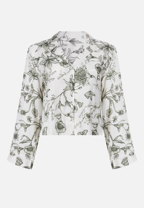 Hunkemoller - Jacket ls viscose storylover - white