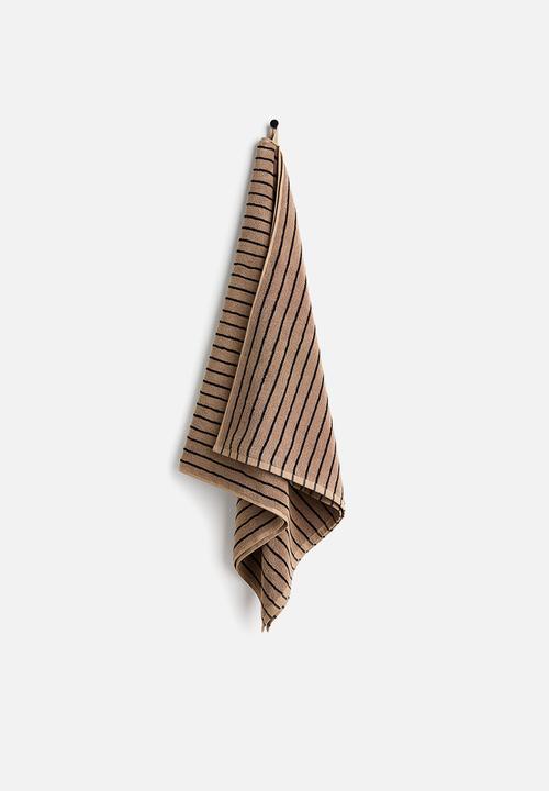 H&M - Striped bath towel - brown,multi
