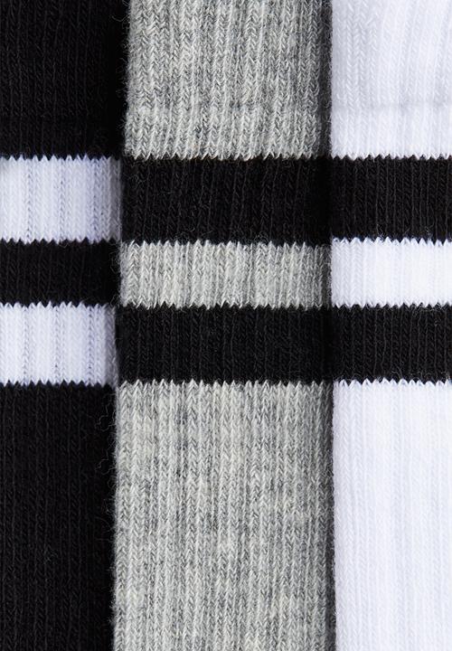 H&M - 5 pack ribbed terry socks - white & black