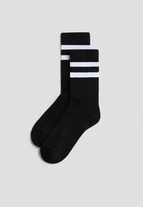 H&M - 5 pack ribbed terry socks - white & black