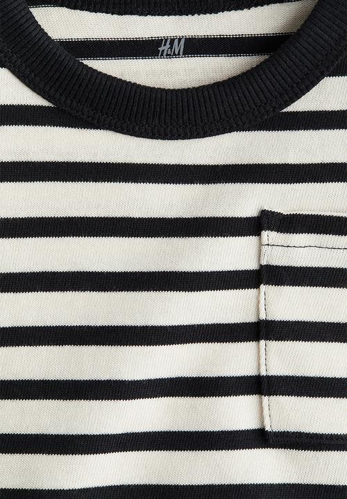 H&M - Long-sleeved t-shirt - white & black striped 