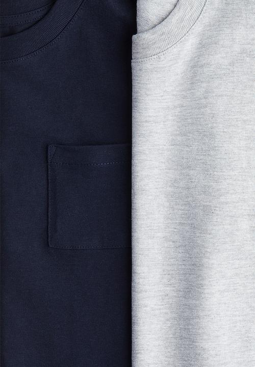 H&M - 2 pack oversized t-shirts - navy blue/grey marl 