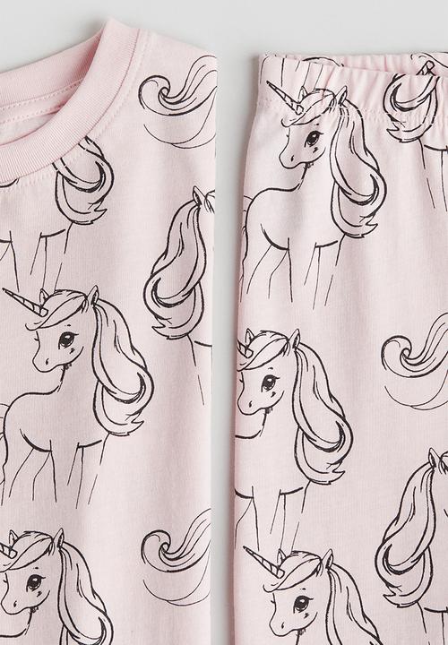 H&M - Printed cotton pyjamas - light pink unicorns