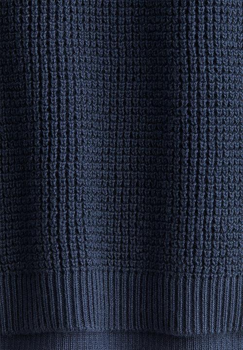 H&M - Waffle-knit henley jumper - dark blue