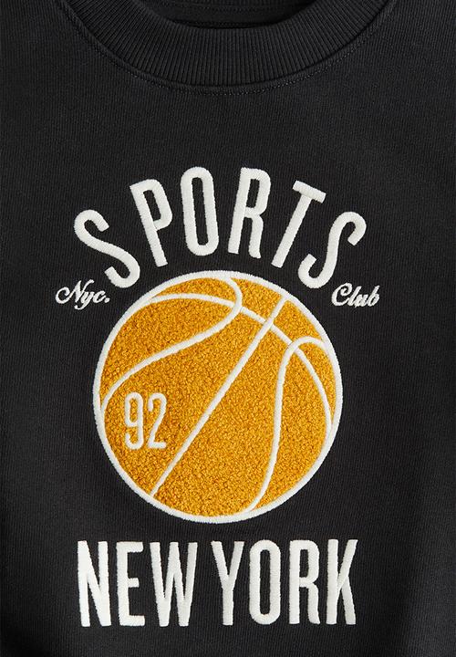 H&M - Printed crew-neck sweatshirt - dark grey sports