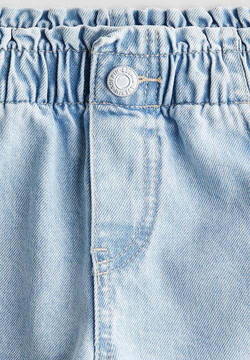 H&M - Paper bag shorts - light denim blue