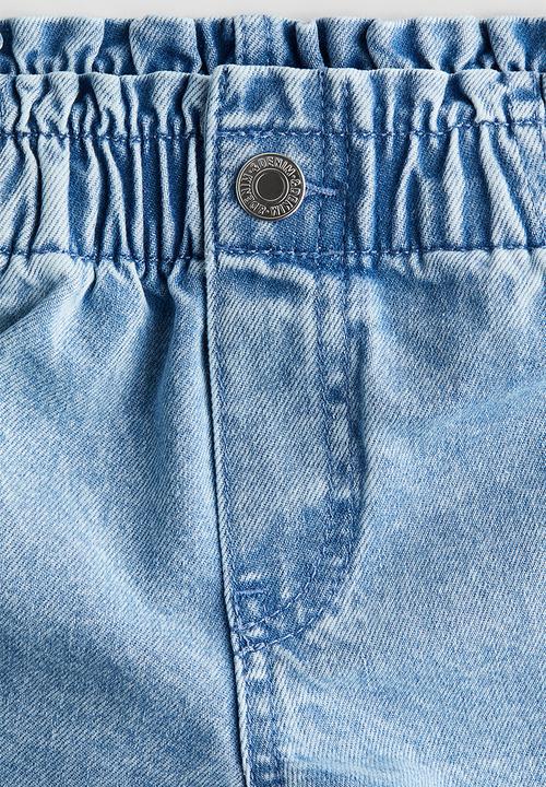 H&M - Paper bag shorts - light denim blue