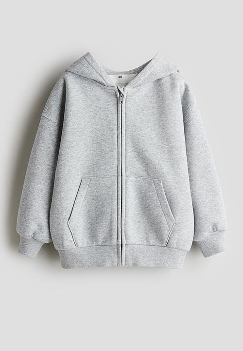 H&M - Oversized zip-through hoodie - light grey marl
