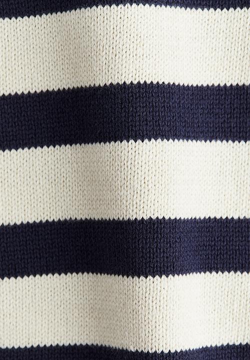 H&M - Cotton jumper - white & navy blue striped 
