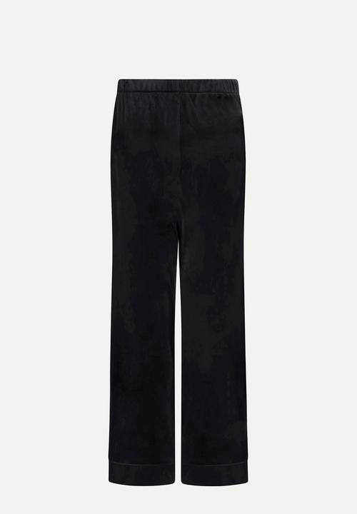 Hunkemoller - Pant velours piping - black