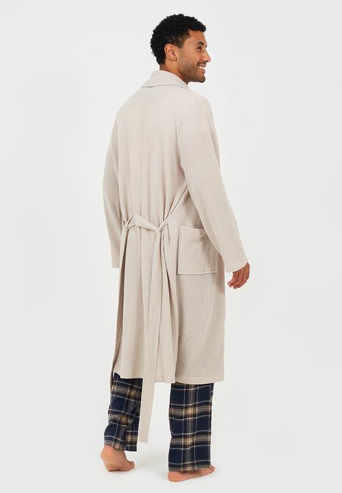 Brave Soul - Waffle Dressing Gown - Oat