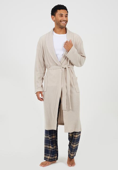 Brave Soul - Waffle Dressing Gown - Oat