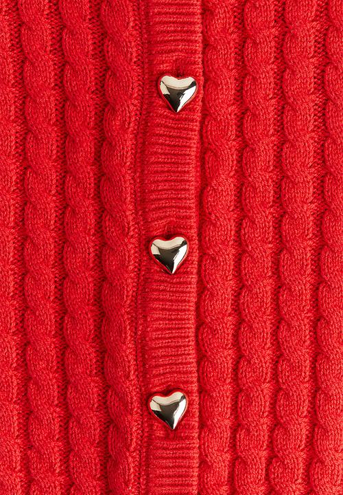 H&M - Cable-knit cardigan - red