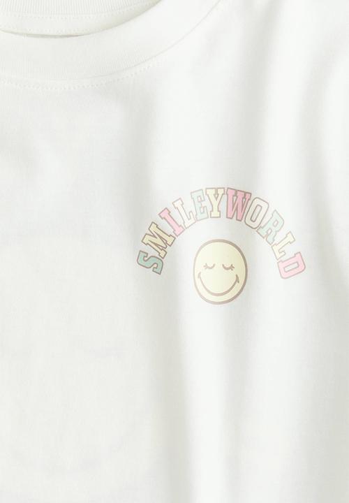 H&M - Printed cotton top -  white/smileyworld® 