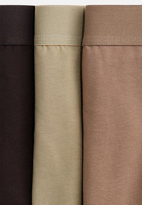 H&M - 3-Pack short trunks with lycra® - green/beige/brown