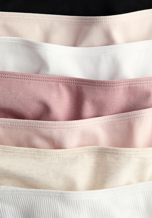 H&M - 7-Pack cotton briefs - powder pink/light beige marl