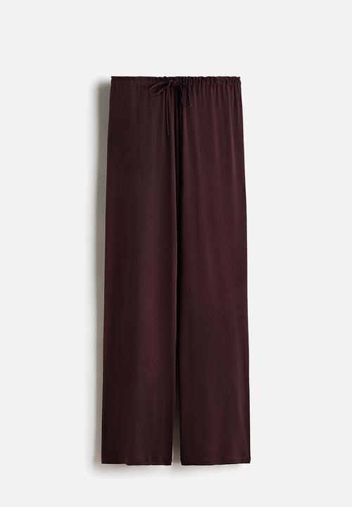 H&M - Pointelle pyjama bottoms - dark brown 