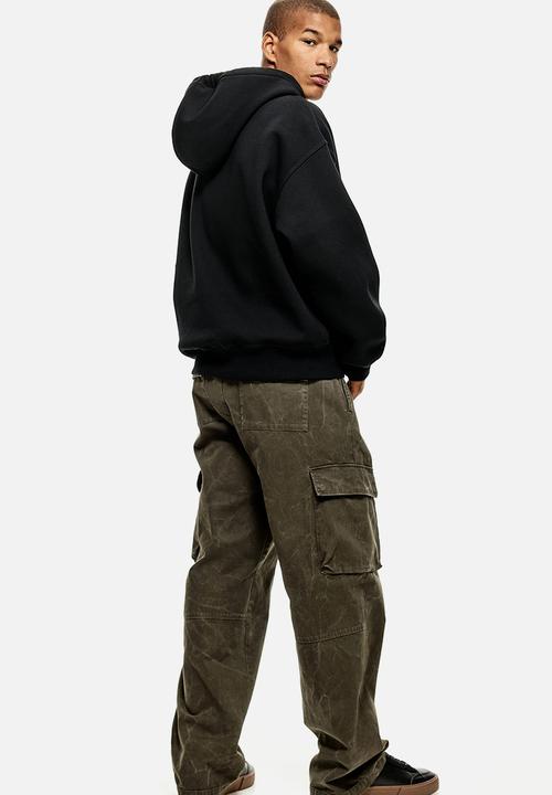 H&M - Oversized fit zip-through hoodie - black
