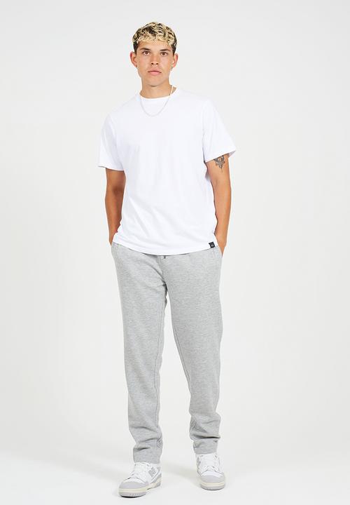 Brave Soul - Straight Leg Joggers  - Lt Grey Marl