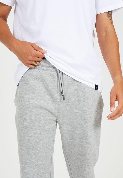 Brave Soul - Straight Leg Joggers  - Lt Grey Marl