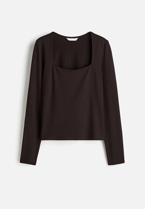 H&M - Long-sleeved jersey top - dark brown